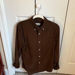 Buck Mason Dark Brown Corduroy Button-Down Shirt